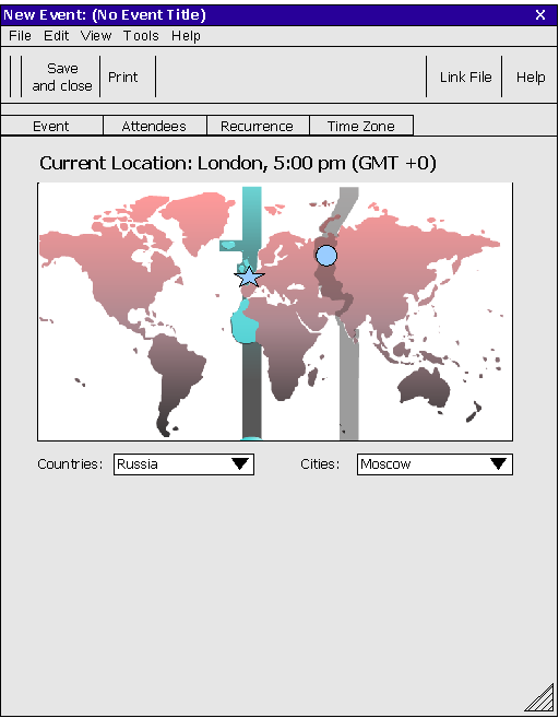 Event Dialog - Time Zone