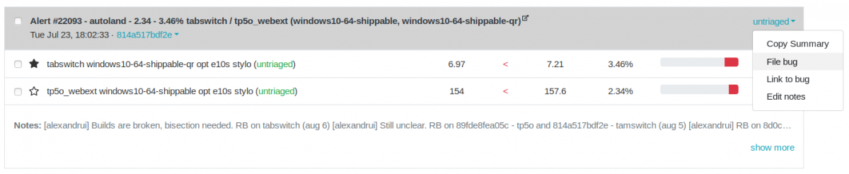 Open regression bug